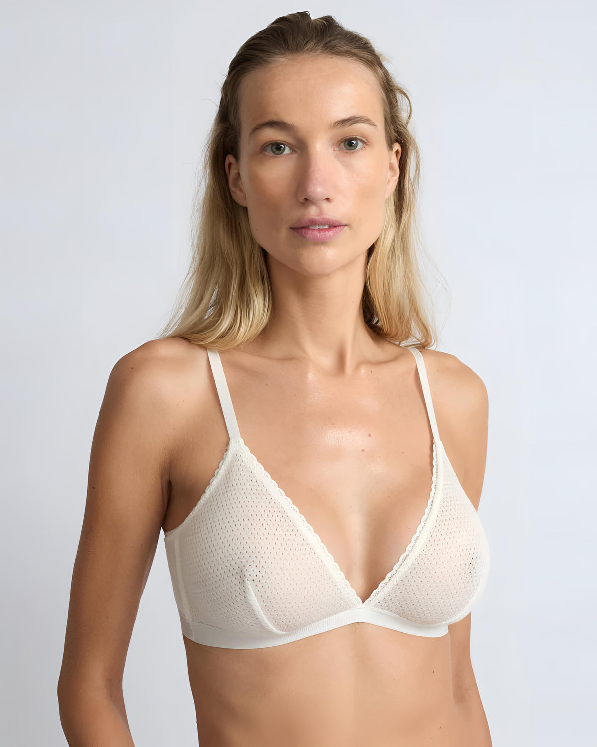 Deep V neck Bralette Ivory