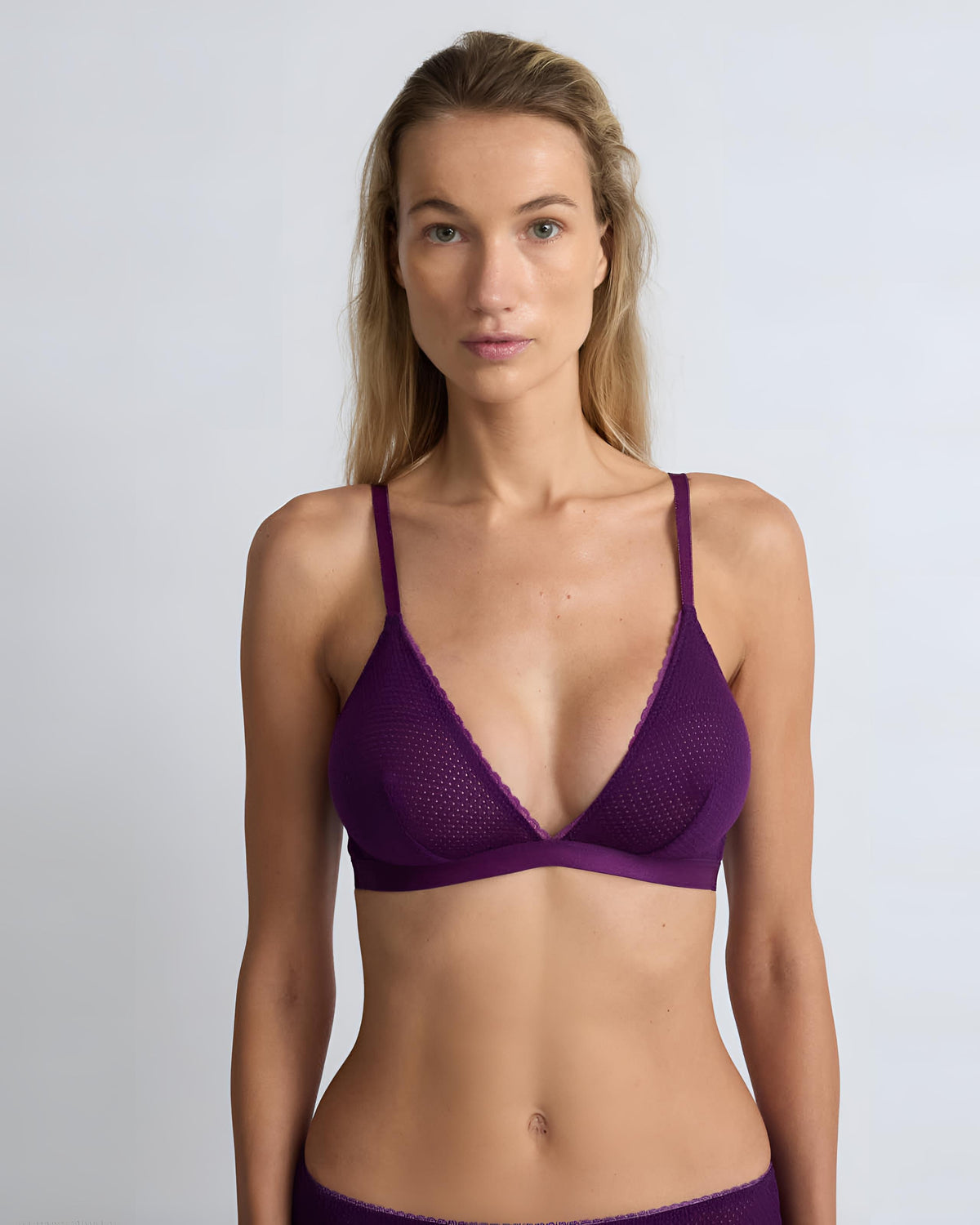 Deep V neck Bralette Purple