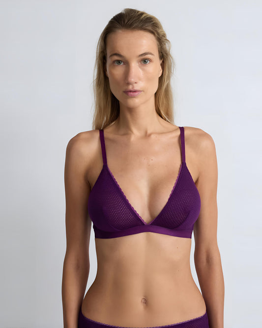 Deep V neck Bralette Purple